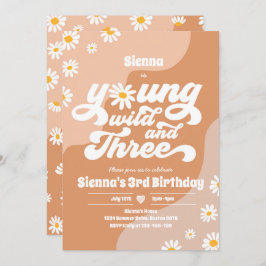 Invitación Jóvenes Salvajes Y Boho Daisy, Fiesta De Cumpleaño