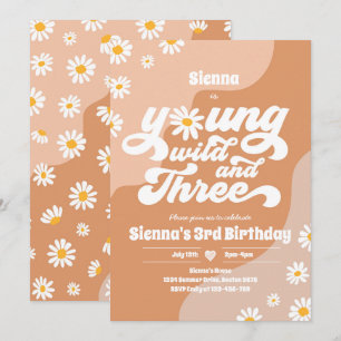 Invitación Jóvenes Salvajes Y Boho Daisy, Fiesta De Cumpleaño