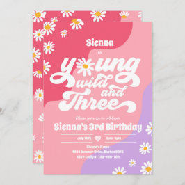 Invitación Jóvenes Salvajes Y Boho Daisy, Fiesta De Cumpleaño