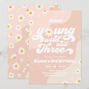 Invitación Jóvenes Salvajes Y Boho Daisy, Fiesta De Cumpleaño
