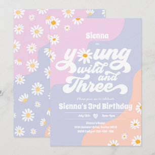 Invitación Jóvenes Salvajes Y Boho Daisy, Fiesta De Cumpleaño