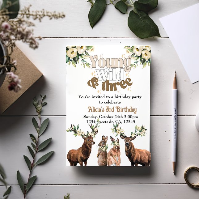 Invitación Jóvenes salvajes y fiesta de cumpleaños de tres ni (Subido por el creador)