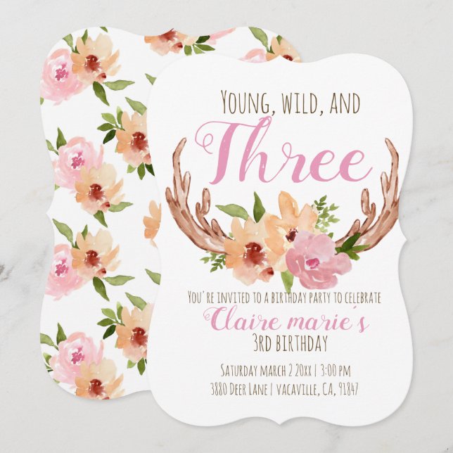 Invitación Jóvenes salvajes y tres cumpleaños de antaño (Anverso / Reverso)