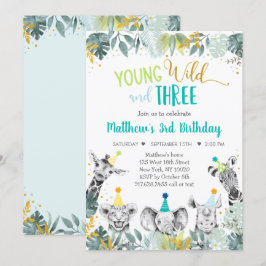 Invitación Jóvenes Salvajes Y Tres Fiestas Azules Cumpleaños