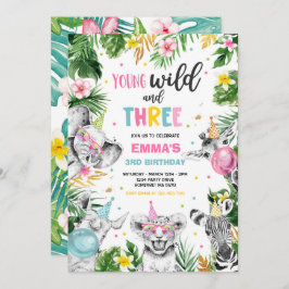 Invitación Jóvenes Salvajes Y Tres Fiestas De Animales De La 