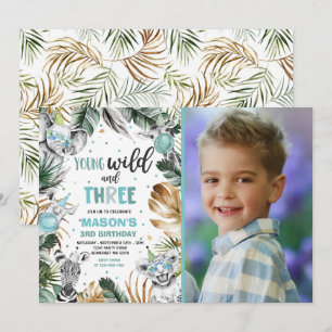 Invitación Jóvenes Salvajes Y Tres Fiestas De Animales De La 