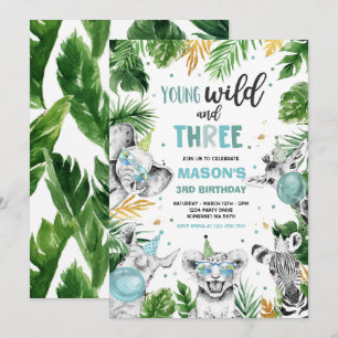 Invitación Jóvenes Salvajes Y Tres Fiestas De Animales De La 