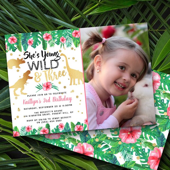 Invitación Jóvenes silvestres y tres dinosaurios foto de terc (Subido por el creador)