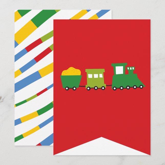 Invitación Jóvenes transportan pancarta de Fiesta de cumpleañ (Anverso / Reverso)