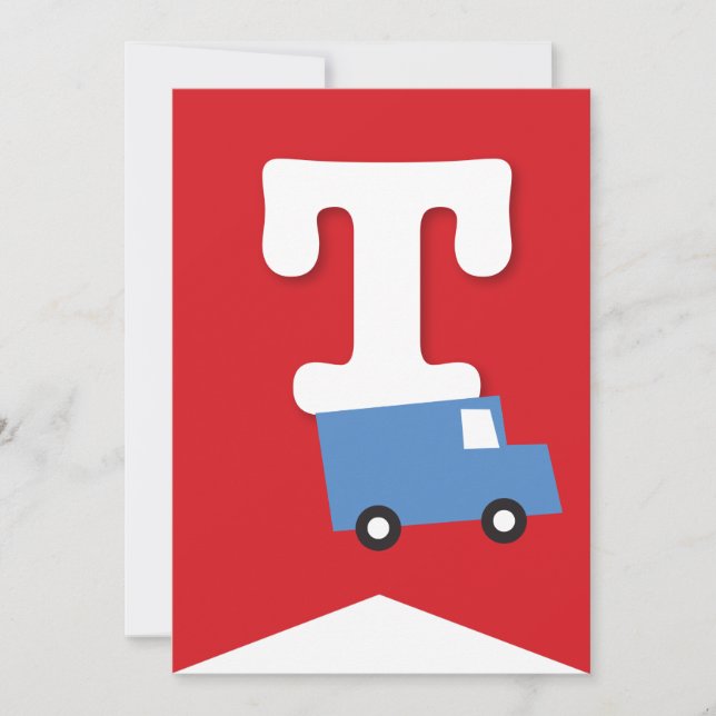 Invitación Jóvenes transportan pancarta de Fiesta de cumpleañ (Anverso)