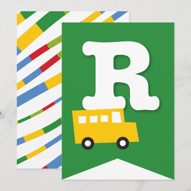 Invitación Jóvenes transportan pancarta de Fiesta de cumpleañ (Anverso / Reverso)