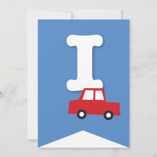 Invitación Jóvenes transportan pancarta de Fiesta de cumpleañ