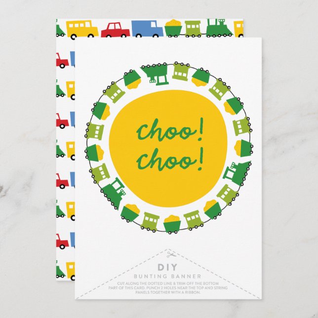 Invitación Jóvenes transportan pancarta de Fiesta de cumpleañ (Anverso / Reverso)