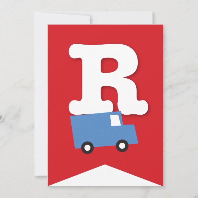 Invitación Jóvenes transportan pancarta de Fiesta de cumpleañ (Anverso)