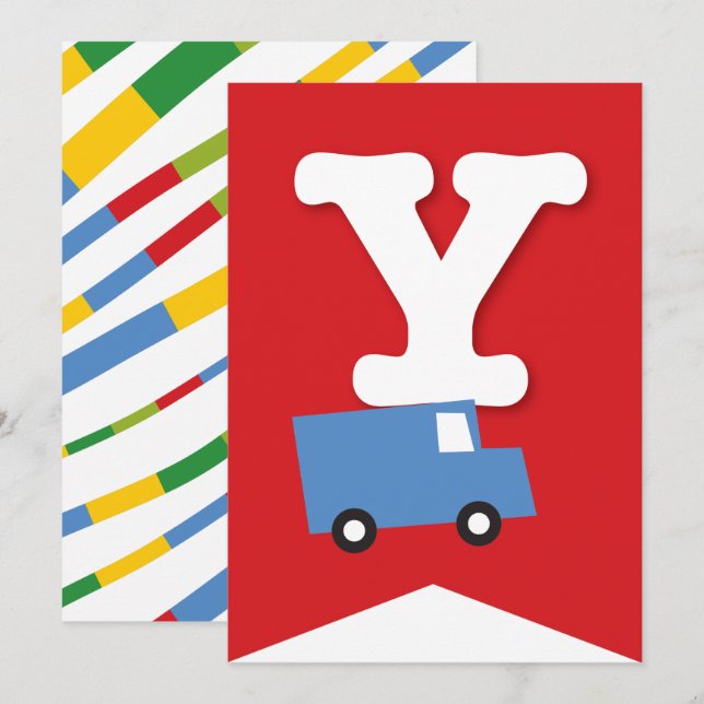 Invitación Jóvenes transportan pancarta de Fiesta de cumpleañ (Anverso / Reverso)