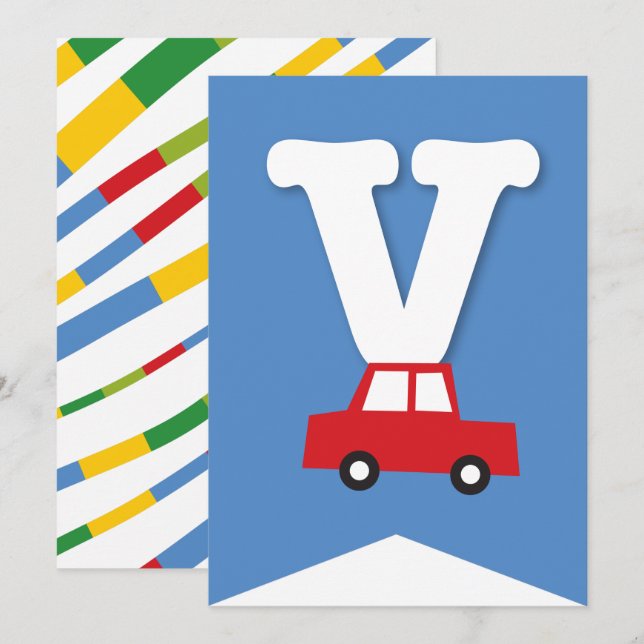 Invitación Jóvenes transportan pancarta de Fiesta de cumpleañ (Anverso / Reverso)