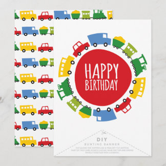 Invitación Jóvenes transportan pancarta de Fiesta de cumpleañ
