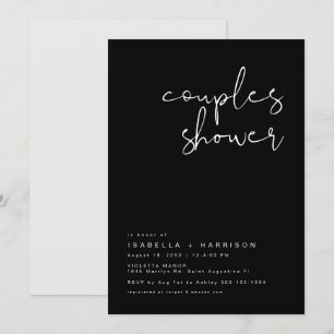 Invitación JOVI Edgy Black Modern Couples Shower