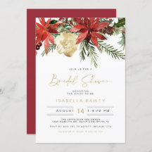 JOVI Holiday Red and Gold Poinsettia Bridal