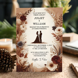 Invitación Joy Brown Fall Wood Paperie Boda de papel reciclad