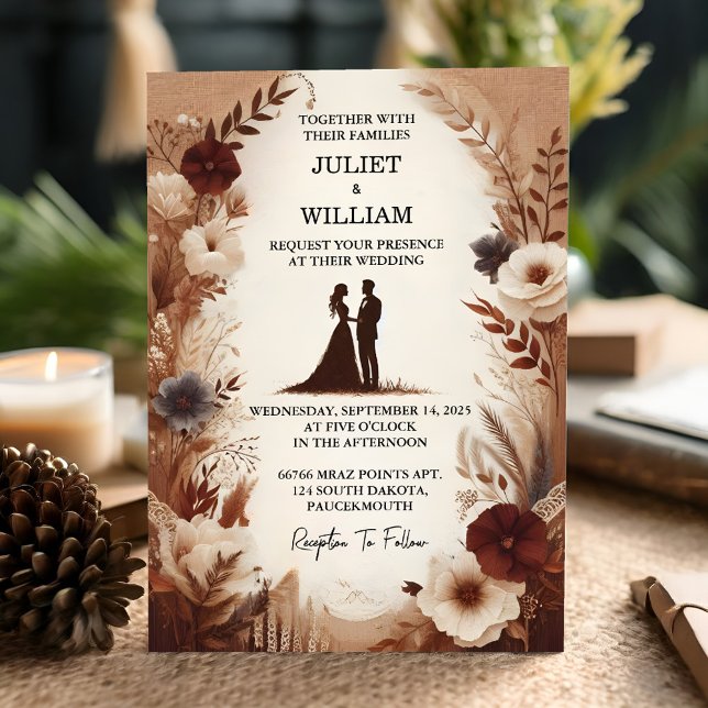 Invitación Joy Brown Fall Wood Paperie Boda de papel reciclad (Subido por el creador)