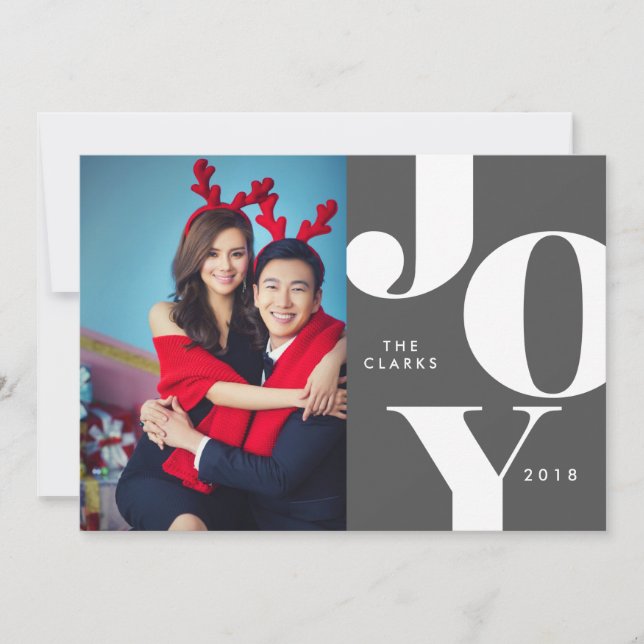 Invitación JOY Christmas Photo Cards / Holidays (Anverso)