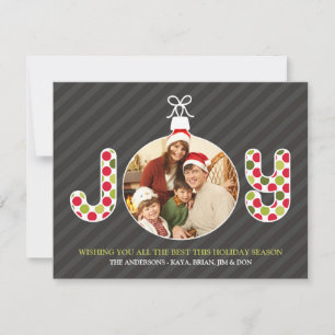 Invitación Joy Photo Holiday Navidad Card