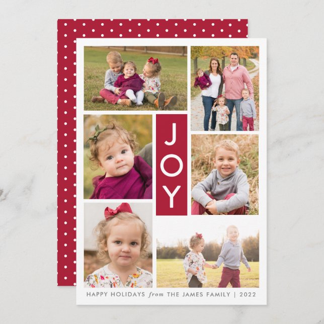 Invitación Joy Six Photo Card (Anverso / Reverso)