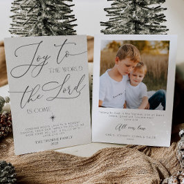 Invitación Joy To The World Christian Photo Holiday Card