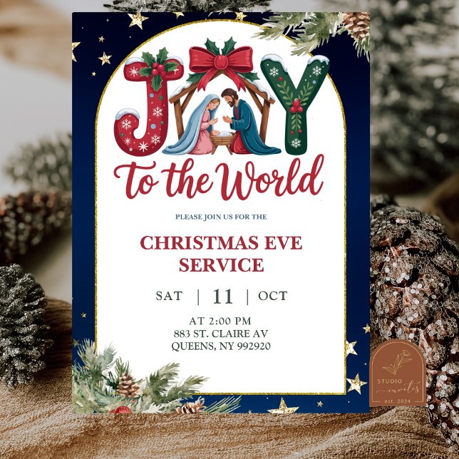 Invitación Joy to the World Christmas Church Service (Subido por el creador)