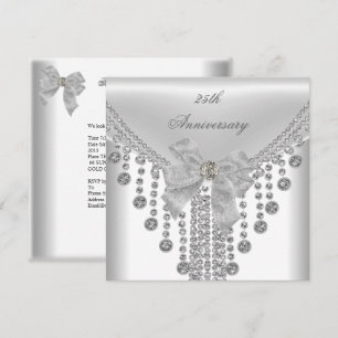 Invitación Joya de arco con superposición de plata blanca del