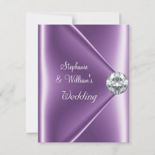 Invitación Joya de Diamante Morado Rosa de Boda