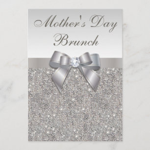 Invitación Joyas de plata y arco del brunch del día de madre