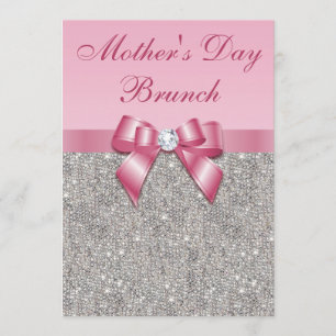 Invitación Joyas plateadas de brunch del día de la madre pint