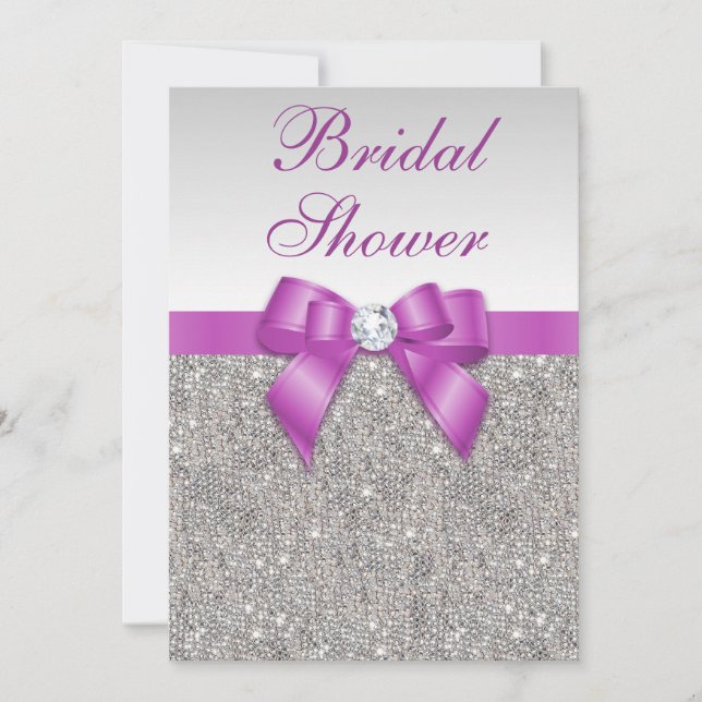 Invitación Joyas plateadas Radiante Orquídea Ducha Bridal (Anverso)