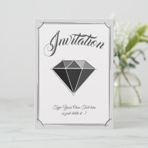Invitación Joyería de Gemstone de Diamante Negro.