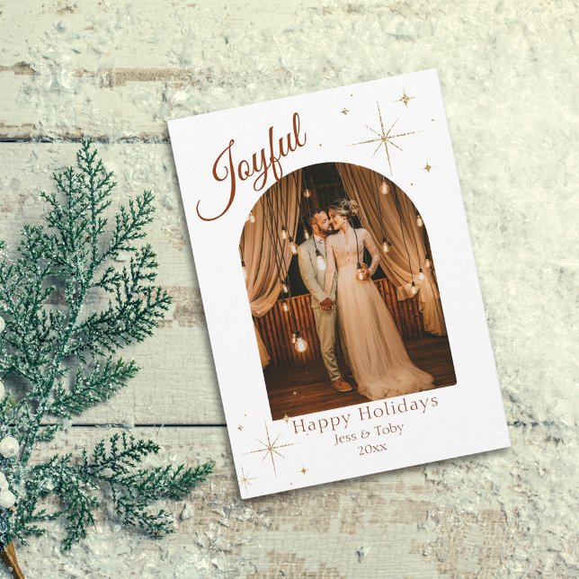 Invitación Joyful Elegant Photo Navidad Card (Joyful Elegant Photo Christmas Card)