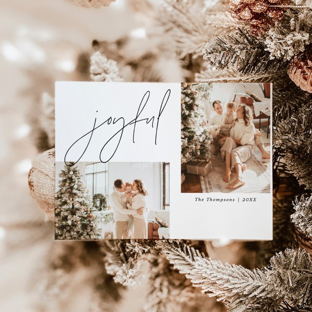 Invitación Joyful Photo Christmas Card | Modern Holiday Card (Subido por el creador)