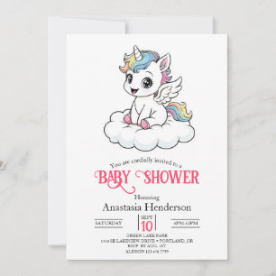 Invitación Joyful Whimsy Unicorn Baby Shower