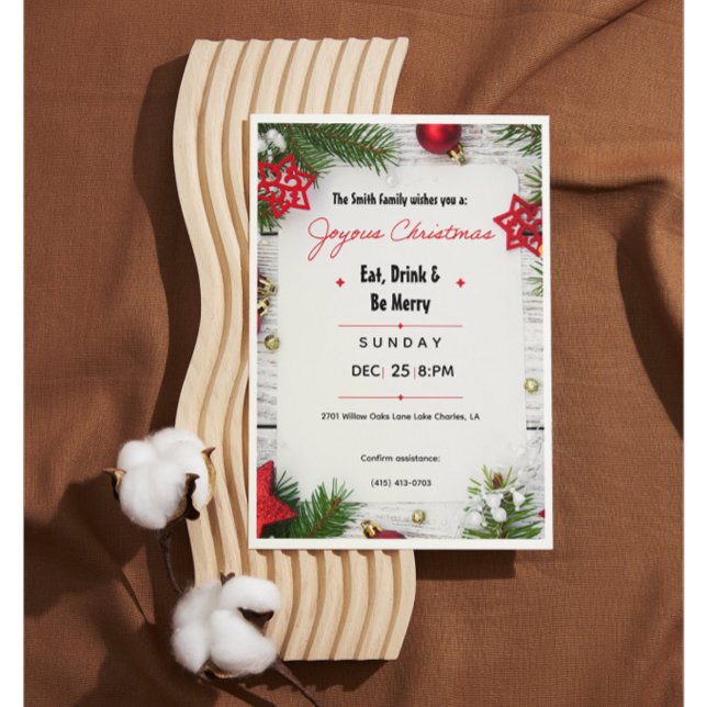 Invitación Joyous Christmas Minimalist Invitation | Modern  (Subido por el creador)
