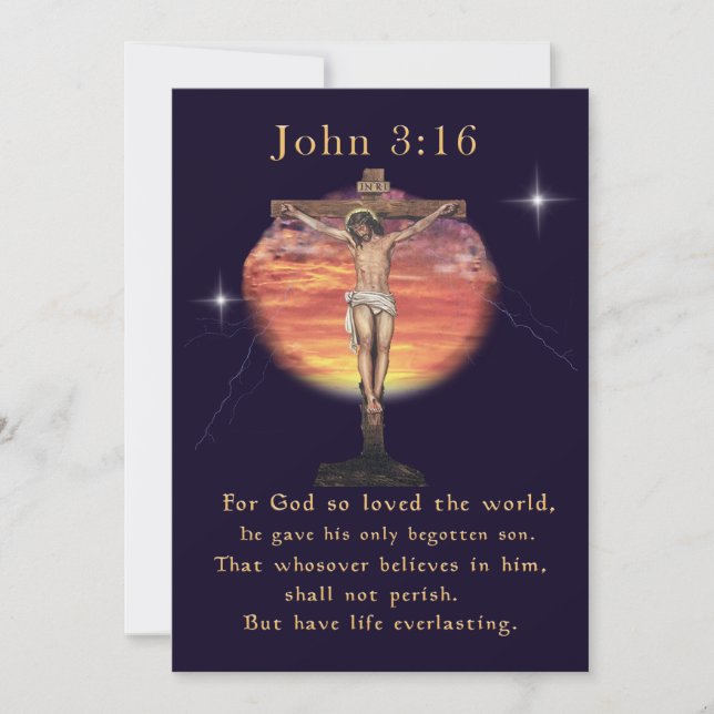Invitación Juan 3:16 (Anverso)