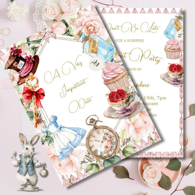 Invitación Jubilación Alicia En Flora Rosa De Maravilla (Subido por el creador)