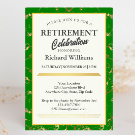 Invitación Jubilación Celebración formal de Mármol de Oro Ver