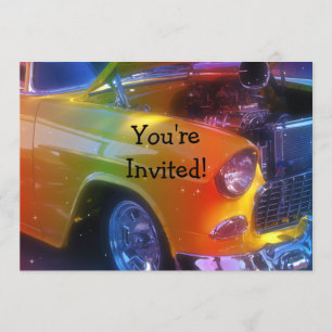 Invitación Jubilación clásica de coche de época brillante Cum