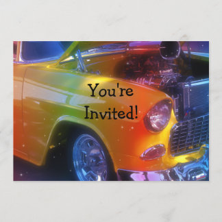 Invitación Jubilación clásica de coche de época brillante Cum