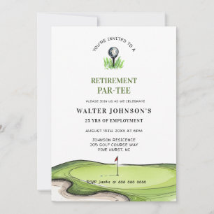 Invitación Jubilación con tema de golf PAR- TEE 