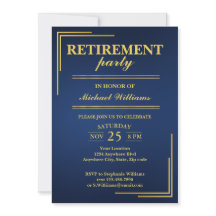 Jubilación Corporativa Elegante Blue Gold