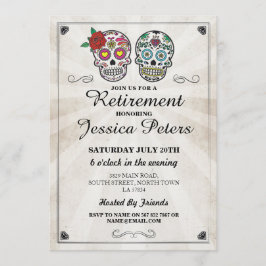 Invitación Jubilación Cumpleaños Calaveras de azúcar invitan 