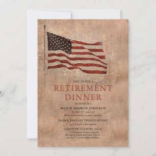 Invitación Jubilación de Bandera Vintage Militar