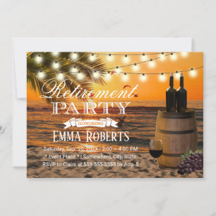 Invitación Jubilación de barril de vino de Palm Beach Tropica